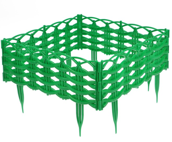 Заборчик пластиковый Ивушка Тёмно-Зелёный 37,5*25см (8секций)