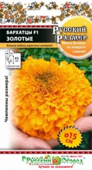 Цветы Бархатцы Русский размер F1 Золотые ЦВ/П (НК) 7шт однолетник 45см