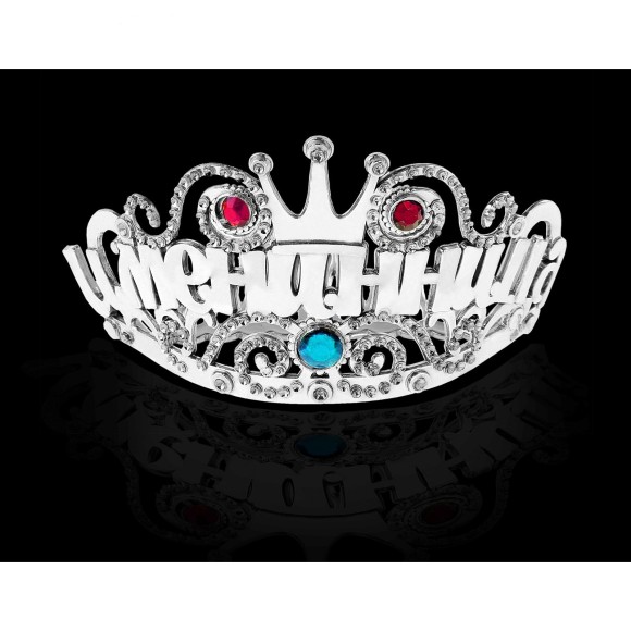 Диадема на гребешке Именинница серебро 755097 7*5*5,2