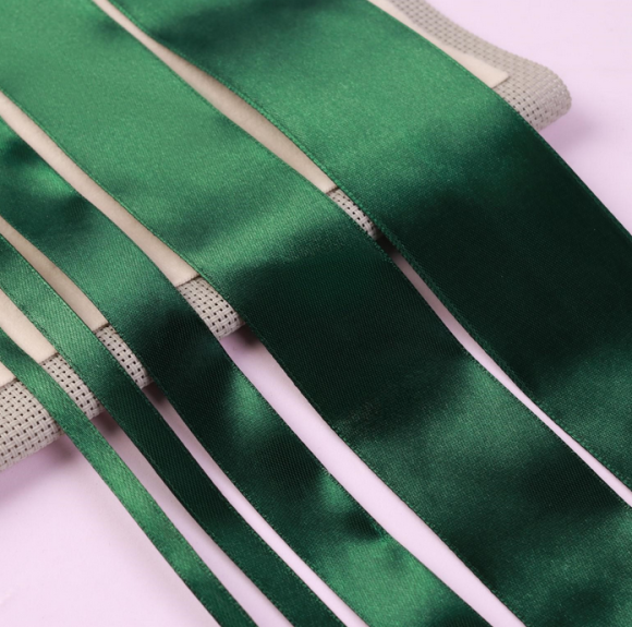 Лента Атласная Набор 5шт Тёмно-Зелёные 6/10/20/40/50мм 25ярд Арт-6881535