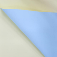 Пленка Листами Матовая двухсторонняя Небесно-Голубая/Сливочно-Жёлтая 58/58см(1уп/10шт)