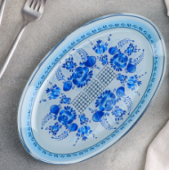 Тарелка стекляная овальная Синева Арт-4541014 D-24.5см