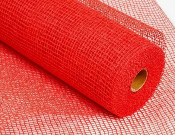 Сетка Джут матовая Красная 50см*4,5м/ 801