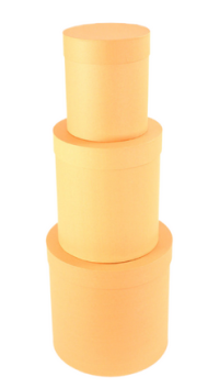 Набор коробок Круглых Однотон 3шт Персиков (H25см W26см)(H23см W20см)(H18см W16см)