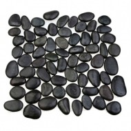 Каменная мозаика MS-00-3HP ГАЛЬКА черная шлифованная