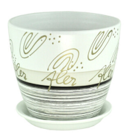 Кашпо Бутон №-РС-135 Роспись Полоски флер №-4 21см-5,4л Кашпо Бутон №-РС-135 Роспись Полоски флер №-4 21см-5,4л