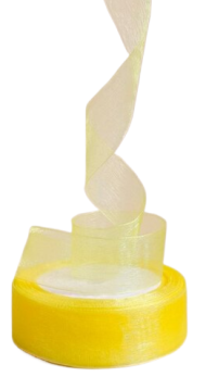 Лента Органза 24мм*25ярд Жёлтая