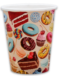 Стакан бумажный Сладкий праздник 1уп/6шт 250мл ФЛ-8258