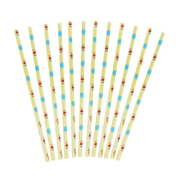 Трубочки для коктейля Дед Мороз (1уп/12шт) 1103830