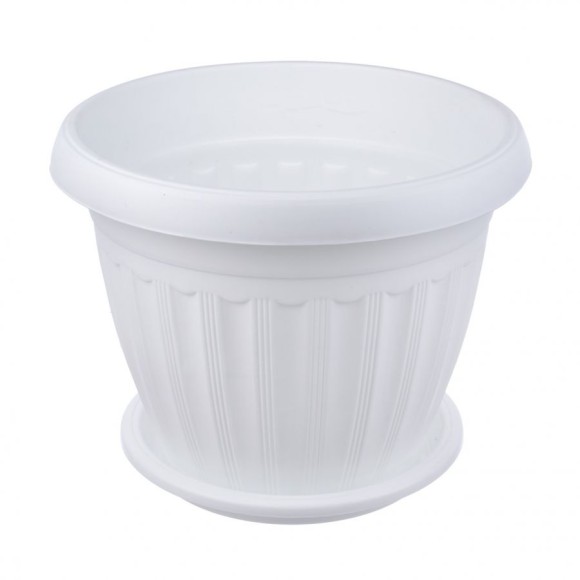 Горшок Баргузин 2,5лит Белый с поддоном