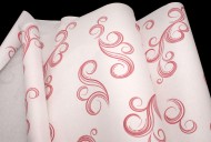 Бумага крафт Европа завитки красный на белом 70см*8,5м