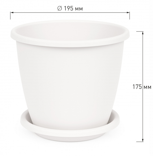 Горшок Афина 3лит Белый с поддоном М-6541 (БАШ)