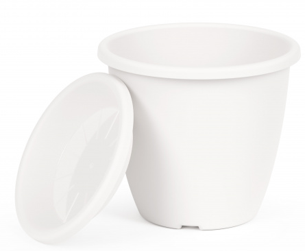 Горшок Афина 3лит Белый с поддоном М-6541 (БАШ)