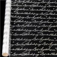 Пленка прозрачная с рисунком Рукопись Белая 70см/200гр