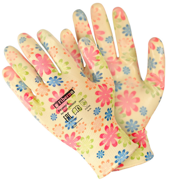 Перчатки прорезиненные Женские Гламур Цветные (1уп/1пара) Арт-PSV053P