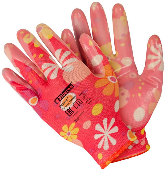 Перчатки прорезиненные Женские Гламур Цветные (1уп/1пара) Арт-PSV053P