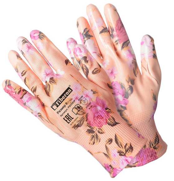 Перчатки прорезиненные Женские Гламур Цветные (1уп/1пара) Арт-PSV053P