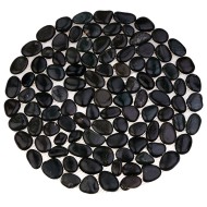 Каменная мозаика MS-00-3M ГАЛЬКА черная на КРУГЕ