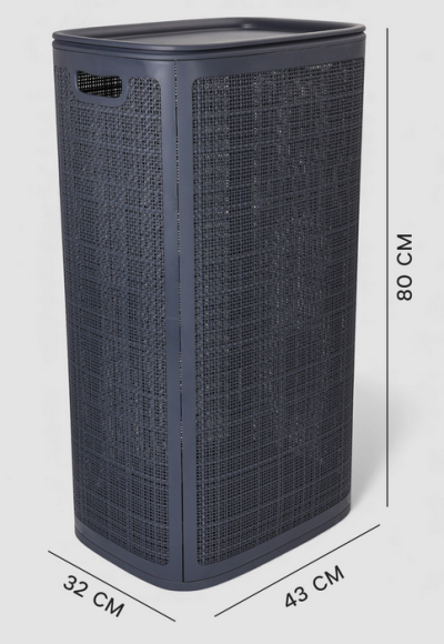 Корзина для белья 100лит Лён Графит АП-376 (сборная)