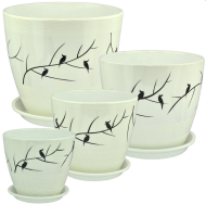 Кашпо Бутон №-РС-165 Птицы №-3 D-18см-3,2л