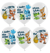 Шар латексный 12/30см пастель С Днем Рождения Зомбаста флориста 1уп/25шт Арт 612842