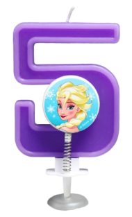 Свеча Цифра 5 Холодное сердце с пружиной 2663477