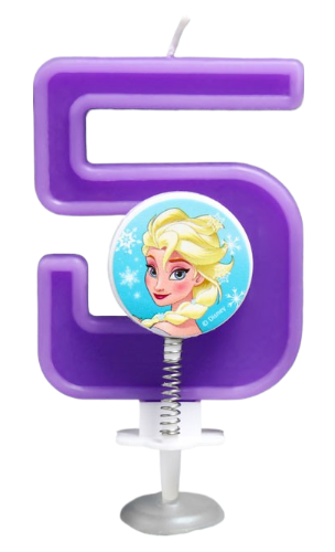 Свеча Цифра 5 Холодное сердце с пружиной 2663477