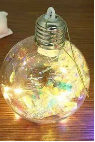 Ёлочное украшение Шары Лампочка с подсветкой (8см/3шт) Арт-№46