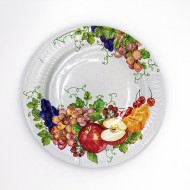 Тарелка бумажная Фрукты (1уп/6шт) D-18см 856630