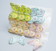 Бабочка на прищепке 80мм Aрт-282719 (1уп/12шт) Цена за штуку