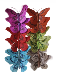 Бабочка на прищепке 80мм Aрт-282719 (1уп/12шт) Цена за штуку