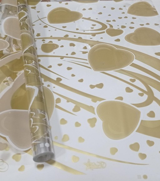 Пленка прозрачная с рисунком Лолита Золото-Белая 70см/200гр