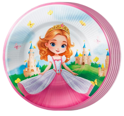 Тарелка бумажная Сказочная принцесса D-18см*6шт Арт-30000863 Тарелка бумажная Сказочная принцесса D-18см*6шт Арт-30000863