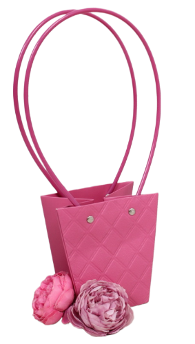 Сумочка для горшечных цветов 115*105*120мм Ромбы Ягодная