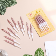 Свечи для торта С Днём Рождения Розовый металлик 10шт 2919673