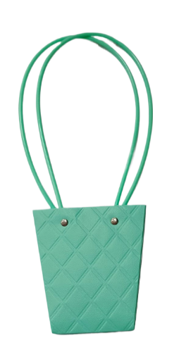 Сумочка для горшечных цветов 128*125мм Ромбы Мятная