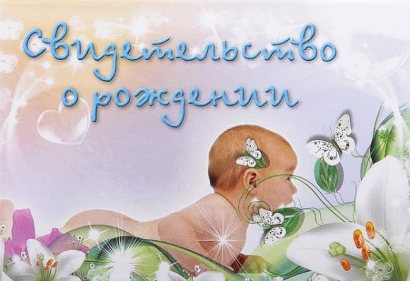 Обложка на Свидетельство о рождении Малыш с бабочками А 5