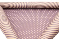 Бумага крафт двусторонняя Горох/волна фиолетовый/коричневый 70см*8,5