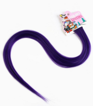 Цветная прядь на заколке Фиолетовая 50см Арт-6772424