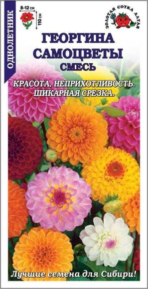 Цветы Георгина Самоцветы ЦВ/П (СОТКА) 0,1гр смесь однолетник до 1,1м