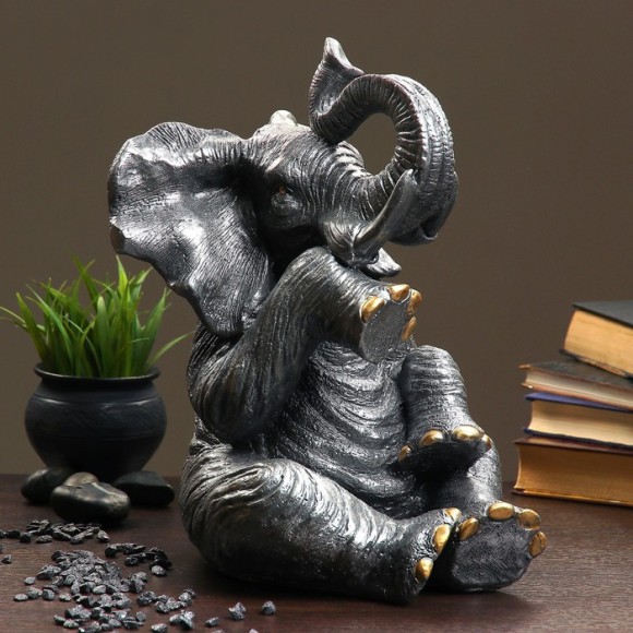 Копилка Слон сидя Серебро 3866595