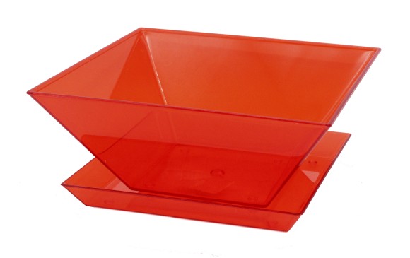 Горшок Миска Квадрат-1лит-17см Цветн Прозрач с поддоном