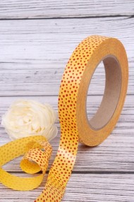 Лента Простая 2см*50ярд Горошек Красный на Жёлтом 2086 Лента Простая 2см*50ярд Горошек Красный на Жёлтом 2086