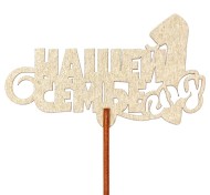 Топпер Нашей семье 1 год 10*6,5см Золотой 3591168