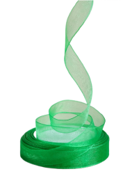 Лента Органза 15мм*25ярд Зелёная