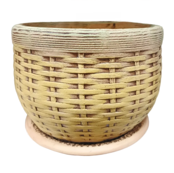 Кашпо Корзинка №-3 ЗОЛОТОЕ (D-17см)