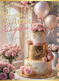 Открытка С Днем свадьбы Арт 5.0000108