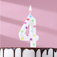 Свеча Цифра 4 Конфетти Гигант Арт-4693301