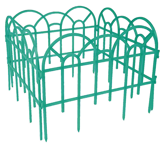 Заборчик пластиковый Аркада ажурный Изумрудный 44*37см (7секций)