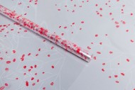 Пленка прозрачная с рисунком Гипсофила Идеал Бело-Красная 70см/8м Пленка прозрачная с рисунком Гипсофила Идеал Бело-Красная 70см/8м